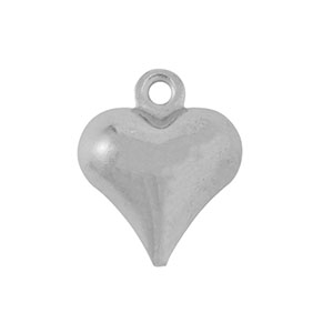 Bedels van Stainless steel Roestvrij staal (RVS) heart Silver