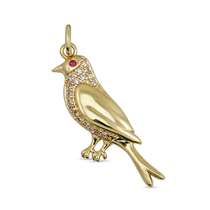 Brass TQ metaal bedels zirkonia bird Gold