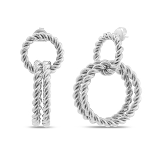 Roestvrij stalen (RVS) Stainless steel oorbellen / oorstekers creolen Silver