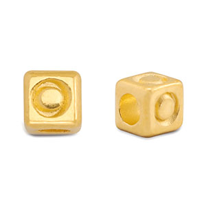 Metaal letterkralen DQ O Goud (nikkelvrij)