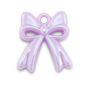 Acryl bedels bow Lilac purple-pearl shine coating