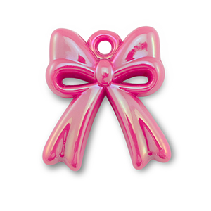 Acryl bedels bow Fuchsia pink-pearl shine coating