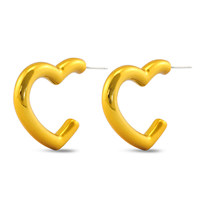 Musthave oorbellen heart Golden yellow