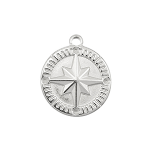Bedels van Stainless steel Roestvrij staal (RVS) compass Silver