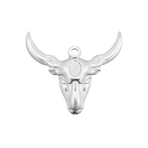 Bedels van Stainless steel Roestvrij staal (RVS) Texas longhorn skull Silver