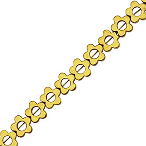 Kralen van hematite bloem 6mm Gold