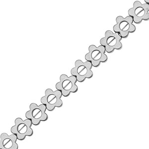 Kralen van hematite bloem 6mm Silver