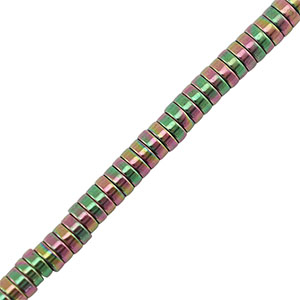 Kralen van hematite disc 3mm Green-pink-AB coating