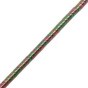 Kralen van hematite disc 2mm Green-pink-AB coating