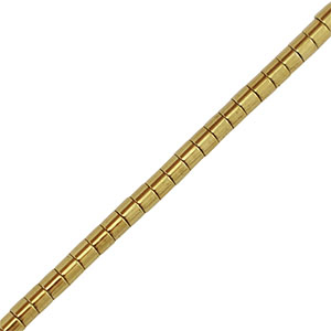 Kralen van hematite tube 2mm Gold