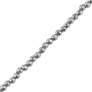 Kralen van hematite rond 2mm facet geslepen Silver