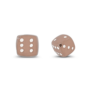 Acryl kralen dice Taupe brown