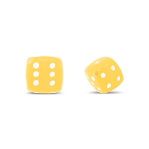 Acryl kralen dice Yellow