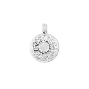 Bedels van Stainless steel Roestvrij staal (RVS) round with flower Silver