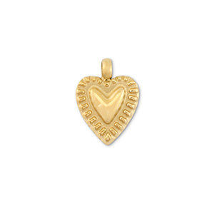 Bedels van Stainless steel Roestvrij staal (RVS) heart Gold