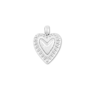 Bedels van Stainless steel Roestvrij staal (RVS) heart Silver