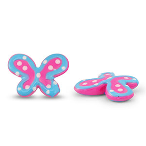 Kralen van acryl butterfly Pink-blue-white
