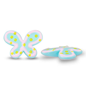 Kralen van acryl butterfly Blue-pink pastel-yellow