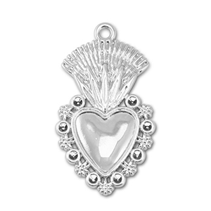 Metaal bedels heart Silver