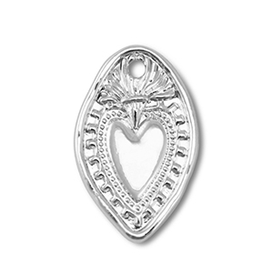 Metaal bedels oval with heart Silver