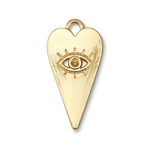 Metaal bedels heart Eye of Providence Gold
