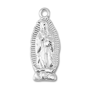 Metaal bedels praying woman Silver