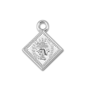 Metaal bedels rhombus with Queen Elisabeth Silver