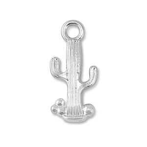 Metaal bedels cactus Silver