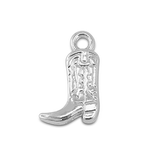 Metaal bedels cowboy boot Silver