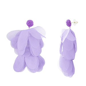 Musthave oorbellen/oorstekers chiffon bloem Lavender-gold