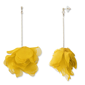 Musthave oorbellen/oorstekers chiffon bloem Yellow-gold
