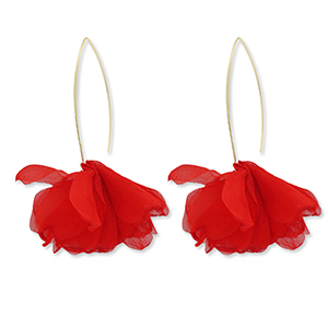 Musthave oorbellen chiffon bloem Red-gold