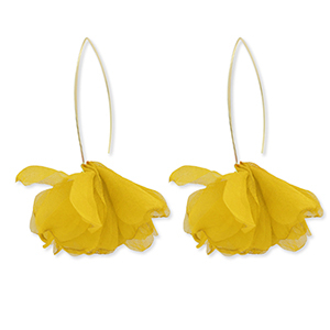 Musthave oorbellen chiffon bloem Yellow-gold