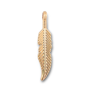 Metaal bedels feather Gold