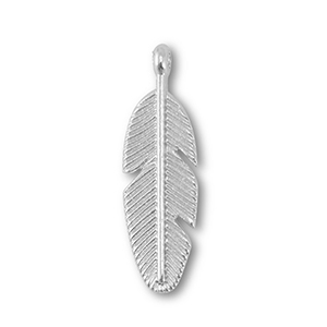 Metaal bedels feather Silver
