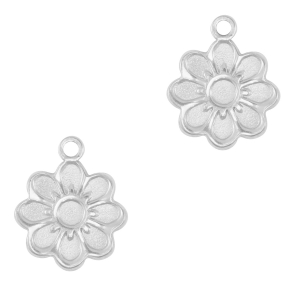 Bedels van Stainless steel Roestvrij staal (RVS) flower Silver