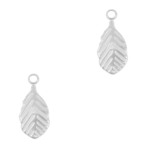 Bedels van Stainless steel Roestvrij staal (RVS) leaf Silver
