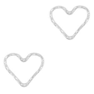 Bedels/tussenstuk van Stainless steel Roestvrij staal (RVS) heart Silver