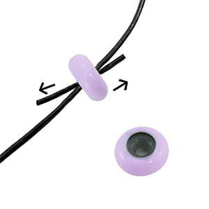 Bead stopper enamel 10x4mm Lilac purple