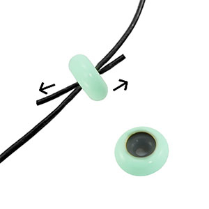 Bead stopper enamel 10x4mm Mint green