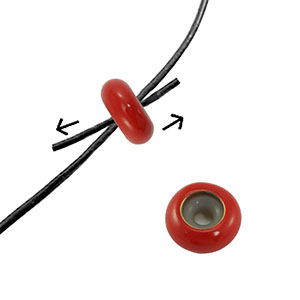 Bead stopper enamel 10x4mm Dark red