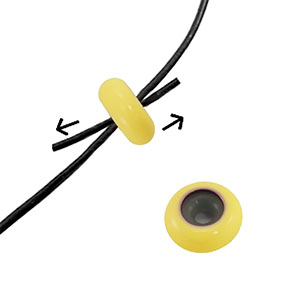 Bead stopper enamel 10x4mm Yellow