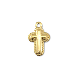 Bedels van Stainless steel Roestvrij staal (RVS) cross Gold