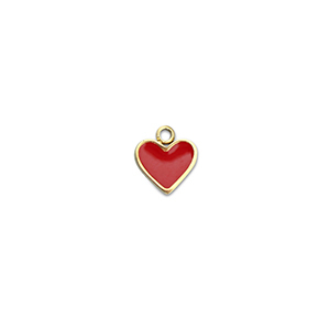 Bedels van Stainless steel Roestvrij staal (RVS) heart Gold-red