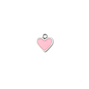 Bedels van Stainless steel Roestvrij staal (RVS) heart Silver-pink