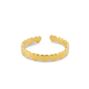 Ringen van Stainless steel Roestvrij staal (RVS) heart Gold