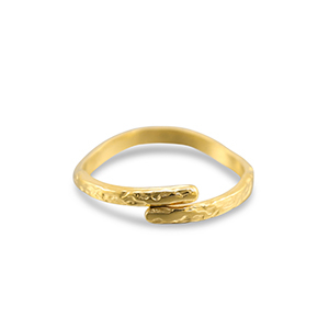 Ringen van Stainless steel Roestvrij staal (RVS) wave Gold