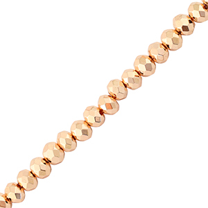 Facet kralen top quality disc 4x3mm Metallic rose gold