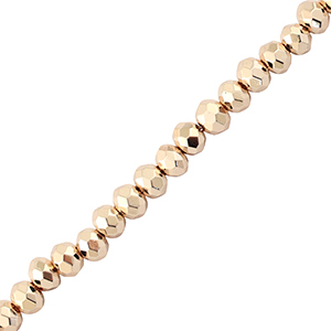 Facet kralen top quality disc 4x3mm Metallic champagne