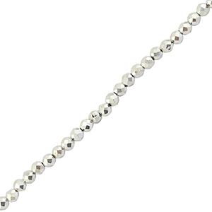 Facet kralen top quality rond 2mm Metallic silver